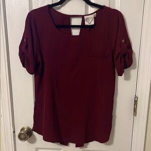 Janet Chung Burgundy Blouse